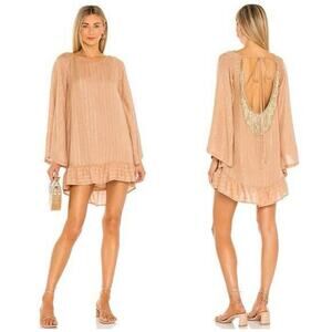 Sundress Women’s XS/Small Gold Sequin Indiana Mini Dress in Roma Cafe Au Lait